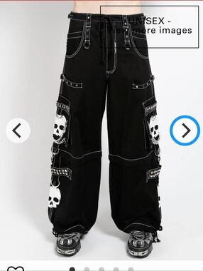 TRIPP Black Skull Cargo Pants WITH CHAIN STRAPS
